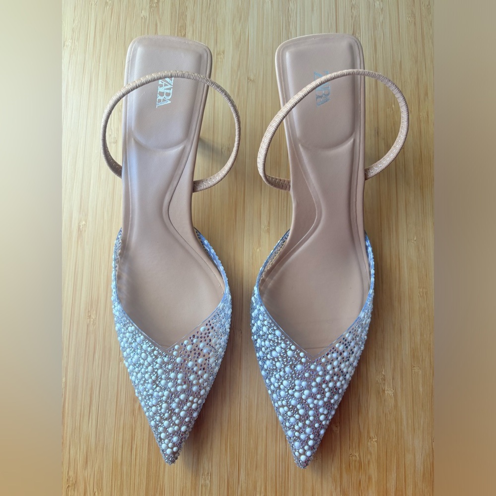 PEARL HEELED SLINGBACKS